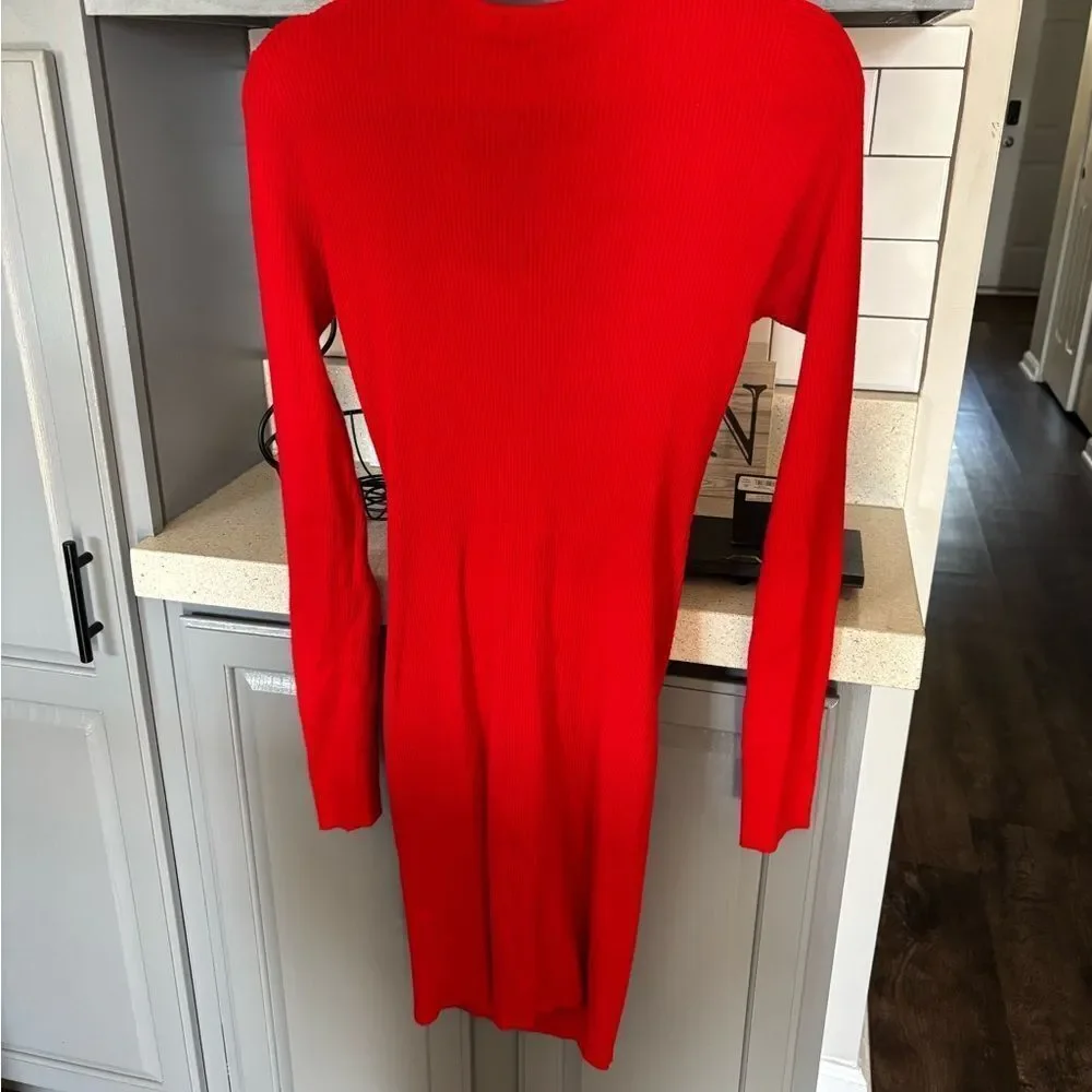 Elegant Apple Red Bodycon Sweater Dress by Fashionnova, NWT